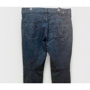 True‎ Religion Geno Moto Relaxed Straight Leg Jeans Denim Dark Blue Size 34x33
